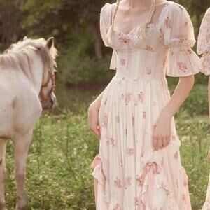 NWT LaceMade Pink and white floral dress